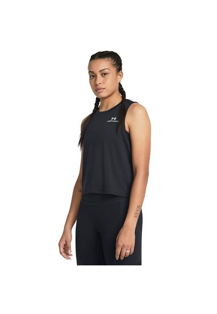 UNDER ARMOUR CAMISILLA TOP RUSH ENERGY CROP TANK RUNNING UNISEX NEGRO 