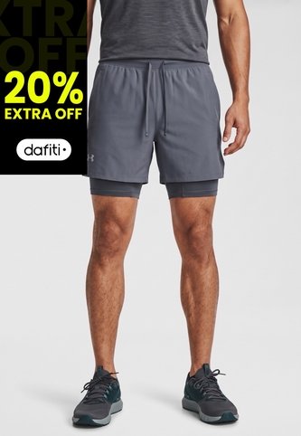 Pantaloneta Running UNDER ARMOUR Launch 2 en 1 Gris Under Armour