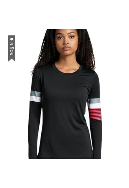Camiseta Under Armour Heatgear Long Sl Para Niñas-Negro