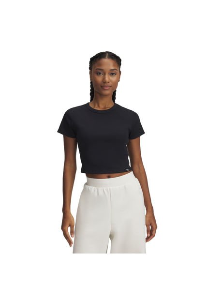 Camiseta Mujer Under Armour RIVAL RIB BABY TEE Negro Under Armour
