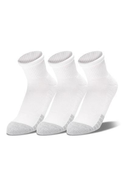 Medias Under Armour Heatgear® Quarter - 3 Pares-Blanco