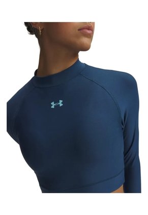 Camiseta Mujer UNDER ARMOUR HEATGER CROP MOCK LS Azul Under Armour
