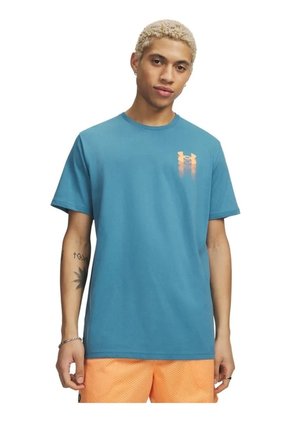 Camiseta Hombre UNDER ARMOUR UA M BLUR LOGO SS Azul Under Armour
