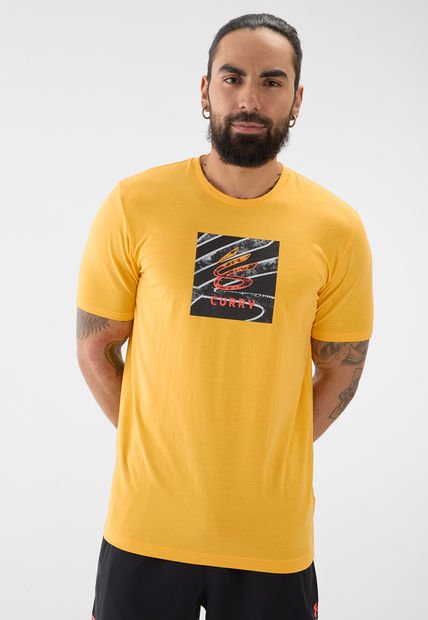 Camiseta Mostaza-Gris UNDER ARMOUR Curry Iron Box Logo
