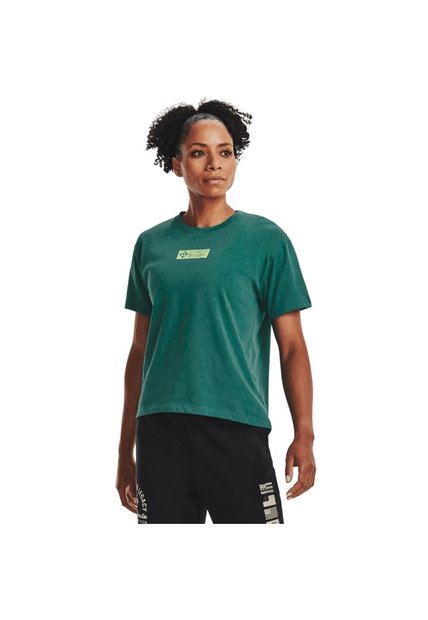 Camiseta UA PJT ROCK GLOBE SS Verde MUJER 1376917-722-5VR Under Armour
