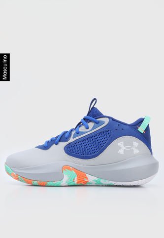 Under Armour - Tenis Basketball Gris-Azul-Verde Menta UNDER ARMOUR Lockdown 6