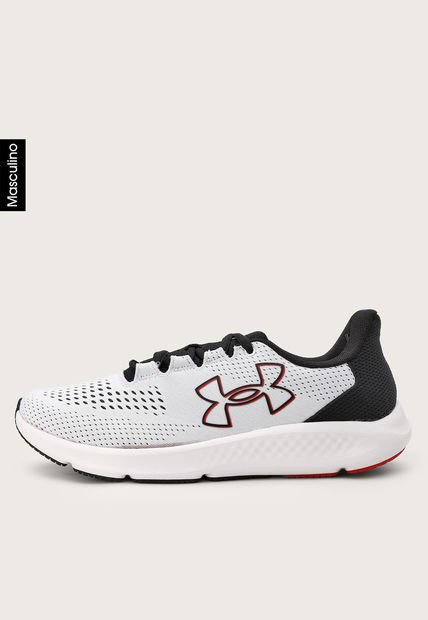 Tenis Running Blanco-Negro-Rojo UNDER ARMOUR Charged Pursuit 3 Big Logo