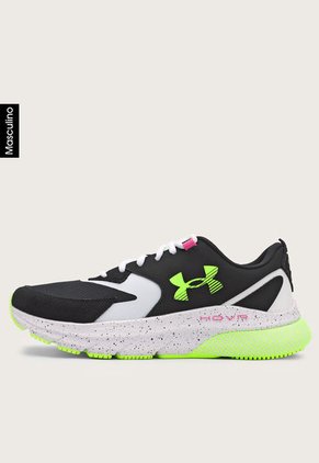Tenis Running Negro-Blanco-Amarillo Neón UNDER ARMOUR HOVR Turbulence