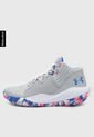 Tenis Basketball Gris-Blanco-Azul-Rosa Neón UNDER ARMOUR Jet '21 de Under Armour