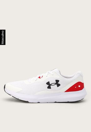 Tenis Running Blanco-Rojo-Negro UNDER ARMOUR Surge 3