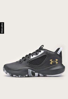 Tenis Basketball Negro-Blanco-Dorado UNDER ARMOUR Lockdown 6