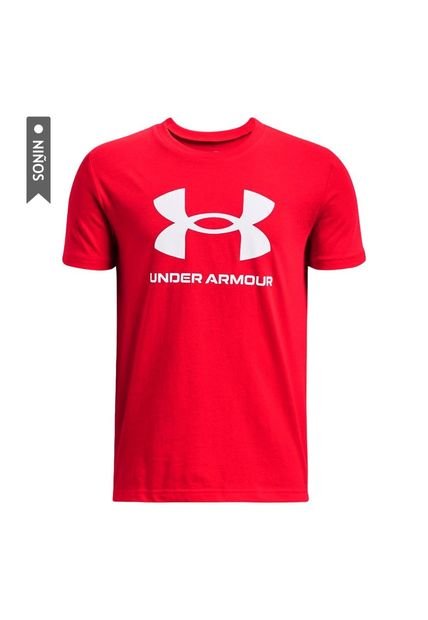 Camiseta Under Armour Sportstyle Logo Niños-Rojo
