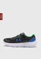 Tenis Running Negro-Azul-Verde Neón UNDER ARMOUR KIDS  BPS Surge 3 de Under Armour