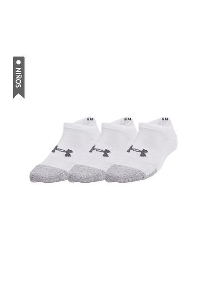 Medias Under Armour Heatgear 3Pk Show Niños-Blanco