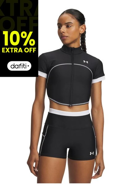 Camiseta De Compresión Mujer Under Armour Htgear Novelty Fz Negro Under Armour