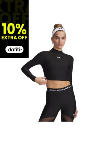 Camiseta Mujer Under Armour HEATGER CROP MOCK LS Negro Under Armour Under Armour