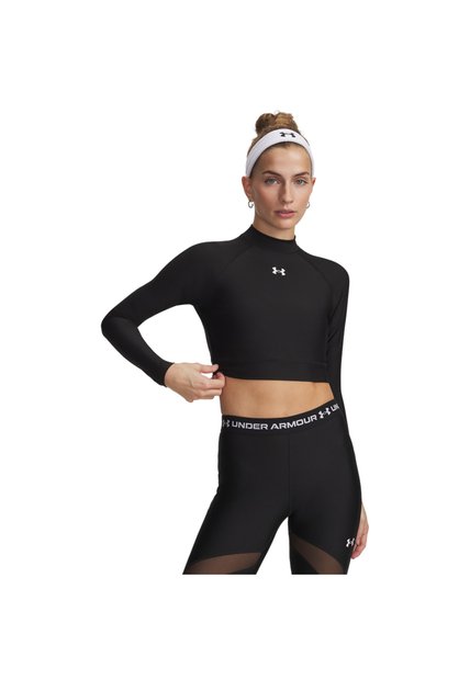 Camiseta Mujer Under Armour HEATGER CROP MOCK LS Negro Under Armour