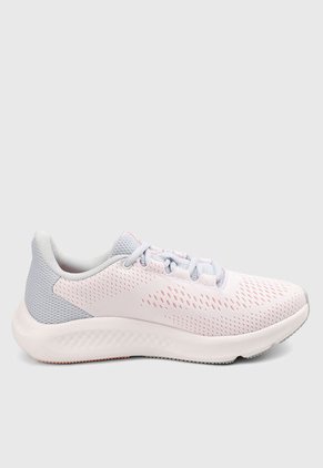Tenis Running Blanco-Gris-Rosa UNDER ARMOUR Charged Pursuit 3 BL