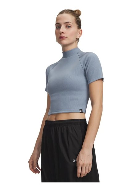 Camiseta De Compresión Mujer Under Armour Rival Rib Mock Azul Under Armour