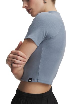 Camiseta De Compresión Mujer Under Armour Rival Rib Mock Azul Under Armour