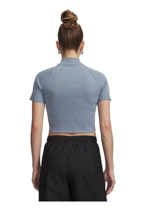 Camiseta De Compresión Mujer Under Armour Rival Rib Mock Azul Under Armour