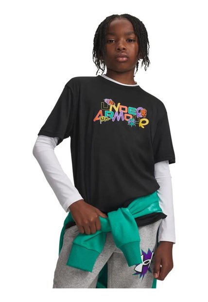 Camiseta De Compresión Niño Under Armour B Tch Grphic Patches Negro Under Armour