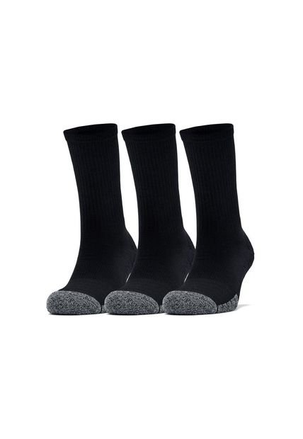Medias Under Armour Heatgear Crew 3 Pk-Negro