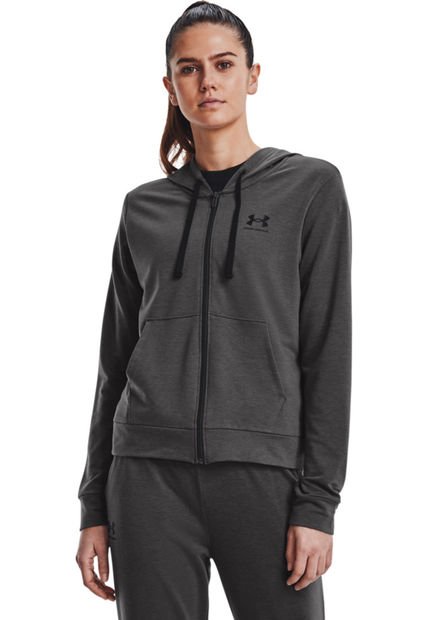 CHAQUETA GRIS MUJER RIVAL TERRY FZ HOODI 1369853-010-Y81 Under Armour