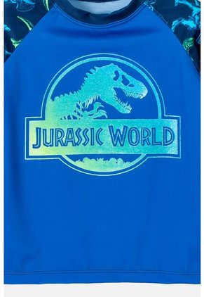 Conjunto De Baño De Jurassic Wold Manga Larga Azul Para Niño 2T A 5T 5T