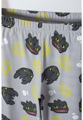 Pijama Cómo Entrenar A Tu Dragón Gris Y Negra De Pantalón Largo Para Niño 8