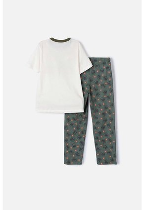 Pijama De Jurassic World Con Pantalón Largo Verde Para Niño 10