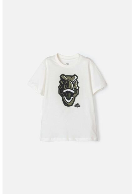 Camiseta De Jurassic World Manga Corta Blanca Para Niño 10