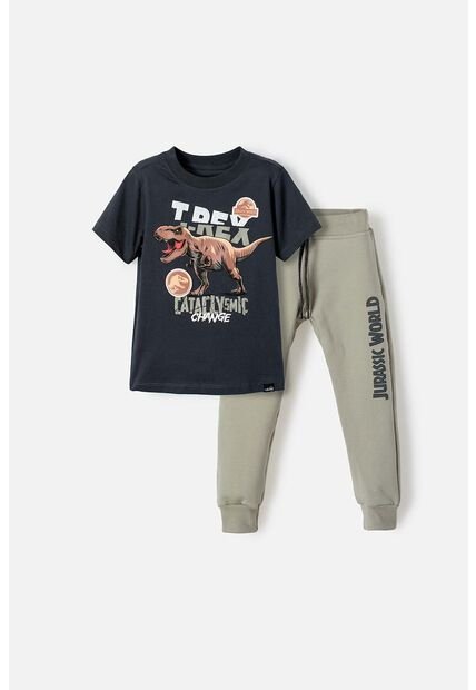Conjunto De Jurassic World Manga Corta Verde Para Niño 4T