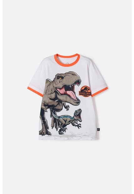 Camiseta De Jurassic World Manga Corta Blanco Para Niño 14