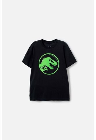Camiseta De Jurassic World Negra Manga Corta Estampada Para Niño 10 Universal