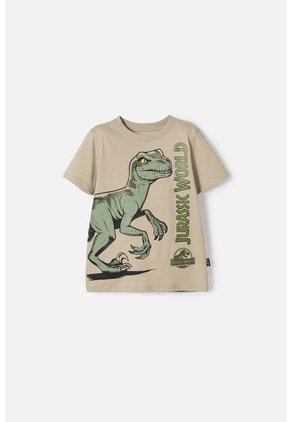 Camiseta De Jurassic World Verde Estampada En Frente Para Niño 2T A 5T 2T
