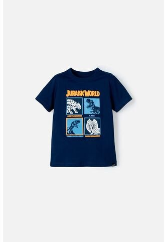 Camiseta De Jurassic World Manga Corta Azul Para Niño 2T Universal