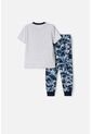 Pijama De Jurassic World Gris Y Azul De Camiseta Manga Corta Para Niño 2T A 5T 5T de Universal