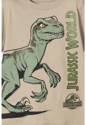 Camiseta De Jurassic World Verde Estampada En Frente Para Niño 2T A 5T 4T