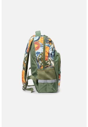 Morral De Jurassic 16.5" Verde Y Naranja Para Niño U
