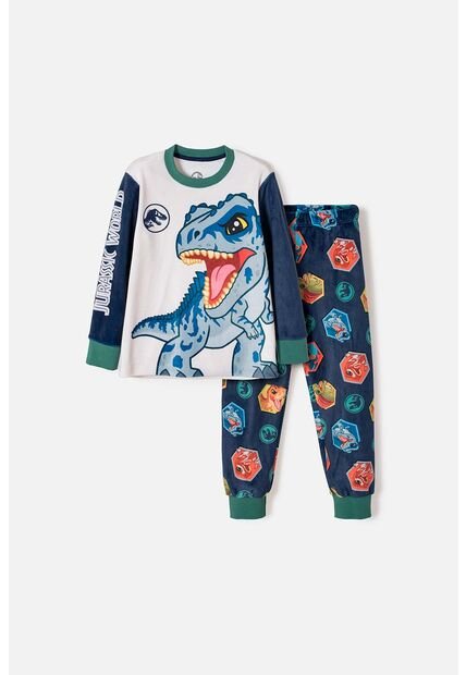 Pijama De Jurassic World Pantalón Largo Multicolor Para Niño 2T A 6T 2T