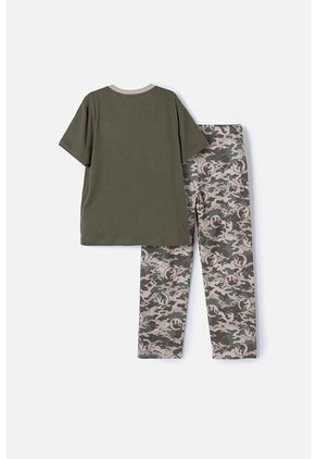 Pijama De Jurassic World Verde De Camiseta Manga Corta Para Niño 4