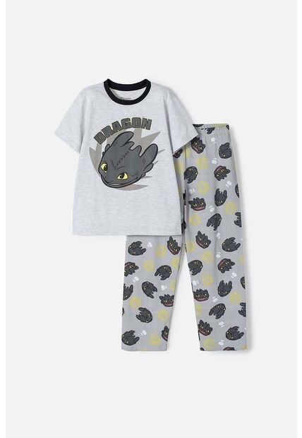 Pijama Cómo Entrenar A Tu Dragón Gris Y Negra De Pantalón Largo Para Niño 12