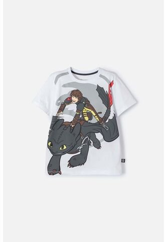 Camiseta Cómo Entrenar A Tu Dragón Blanca Manga Corta Para Niño 10 Universal