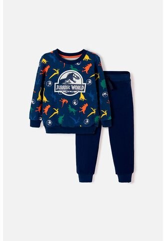 Conjunto De Jurassic World Pantalón Largo Azul Para Niño 2T A 6T 3T Universal