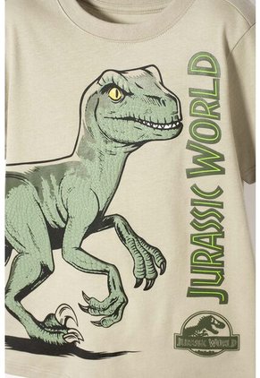 Camiseta De Jurassic World Verde Estampada En Frente Para Niño 2T A 5T 4T
