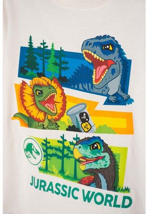 Camiseta De Jurassic World Manga Corta Marfil Para Niño 2T A 6T 3T
