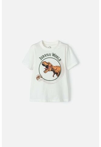 Camiseta De Jurassic World Manga Corta Marfil Para Niño 2T A 5T 4T Universal