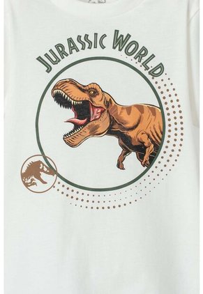 Camiseta De Jurassic World Manga Corta Marfil Para Niño 2T A 5T 4T