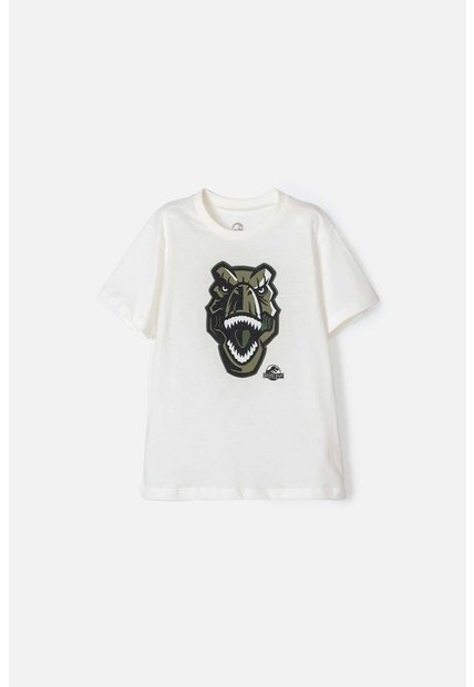 Camiseta De Jurassic World Manga Corta Blanca Para Niño 12